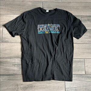 Black Graphic Tee with Foundation Design